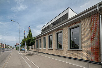 Old brick wall at a brownfield site in Switzerland.