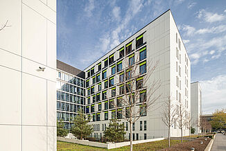 Part of the paediatric hospital building of the university clinic in the Warsaw district of Zwirki i Wigury.