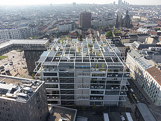Aerial view of Ikea Westbahnhof in Vienna.