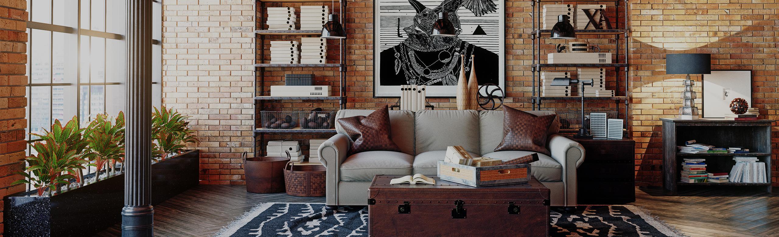 Mieszkanie typu loft w odnowionym starym budynku z drewnianymi podłogami.